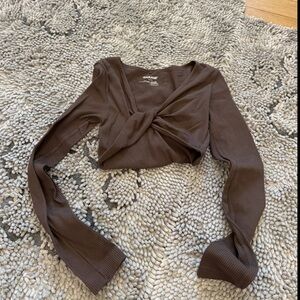 Garage Chocolate Twist Front Crop Top